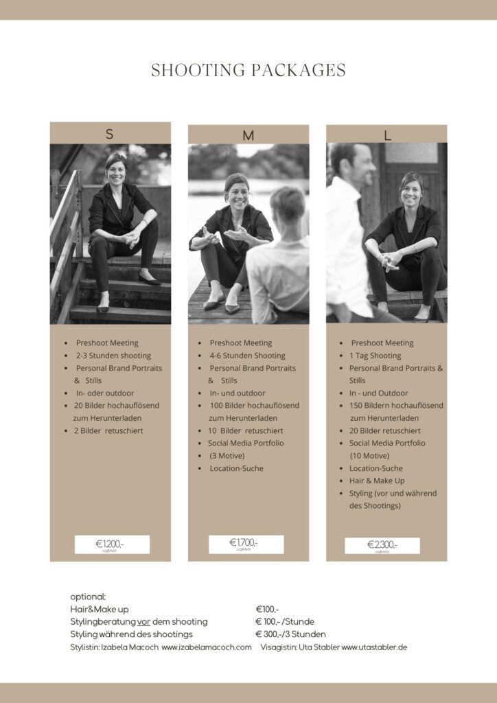 Preise personal brand shooting 2023